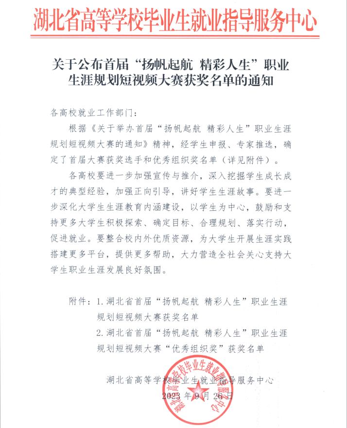 我院学生在首届“扬帆起航 精彩人生”职业生涯规划短视频大赛中取得佳绩照片原图（1）.png